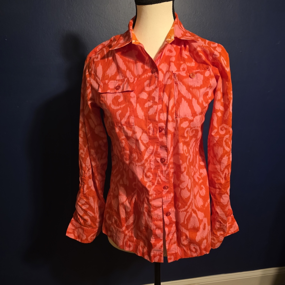 Jones New York Orange and Pink Blouse